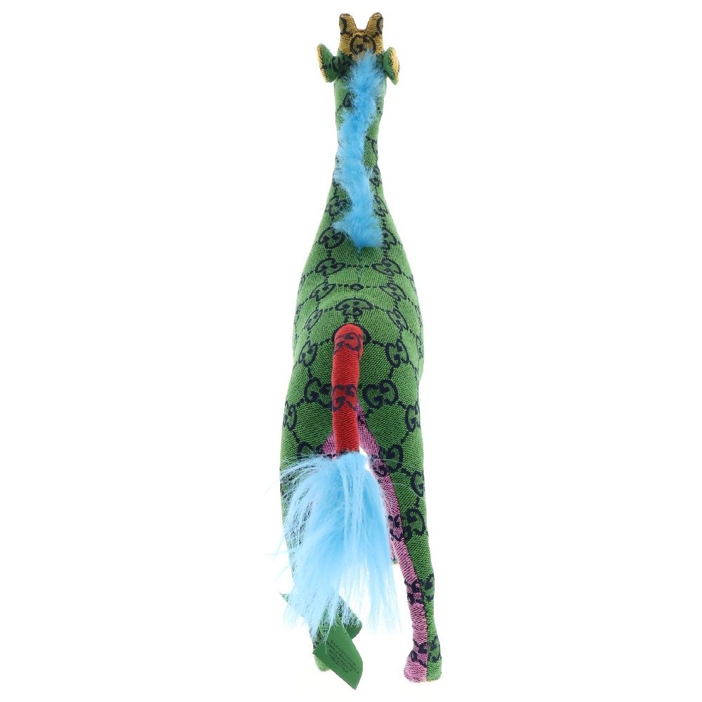 GUCCI (グッチ) デコラティブキリンGG柄ぬいぐるみフィギュア グリーン