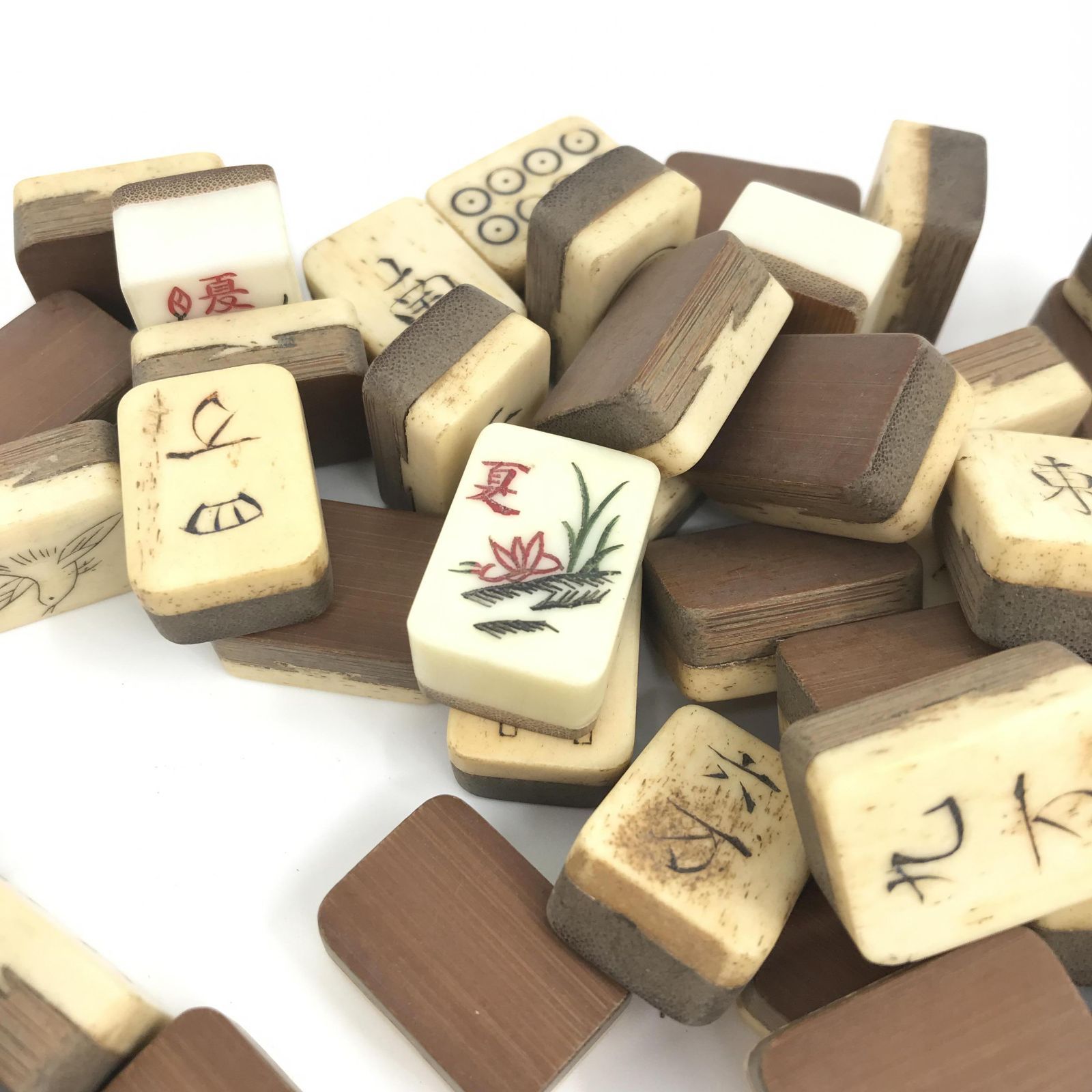 アンティーク 麻雀牌 木箱 昭和レトロ インテリア 駒未確認商品 木製