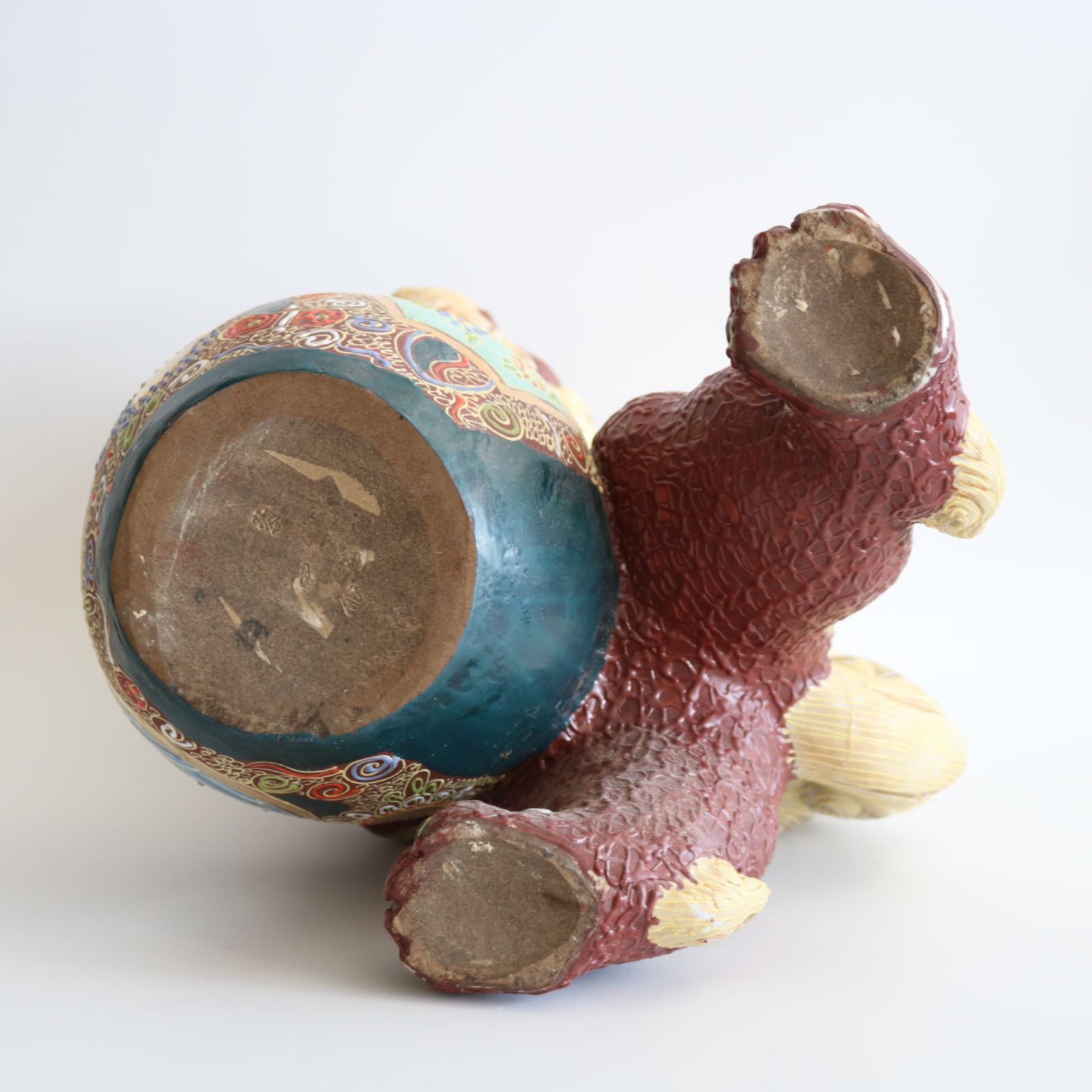 美品 九谷焼 シーサー 沖縄 琉球 狛犬 獅子 玉乗り獅子 狂犬 陶器製