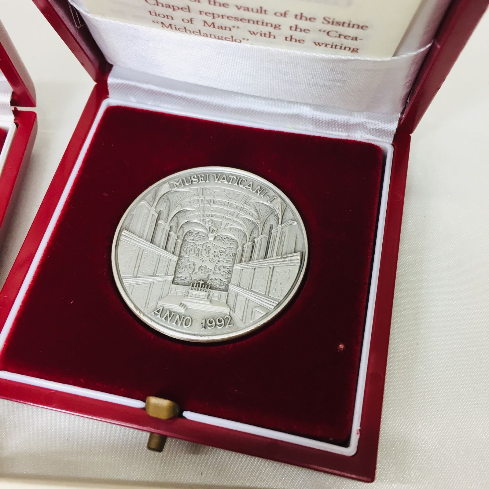 銀製 バチカン美術館 アダムの創造 ミケランジェロ 銀メダル 銀貨