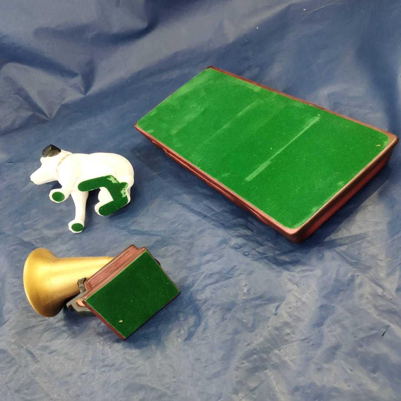 ビクター ニッパー犬 蓄音機 台座 置物 陶器製 アニメティ Victor