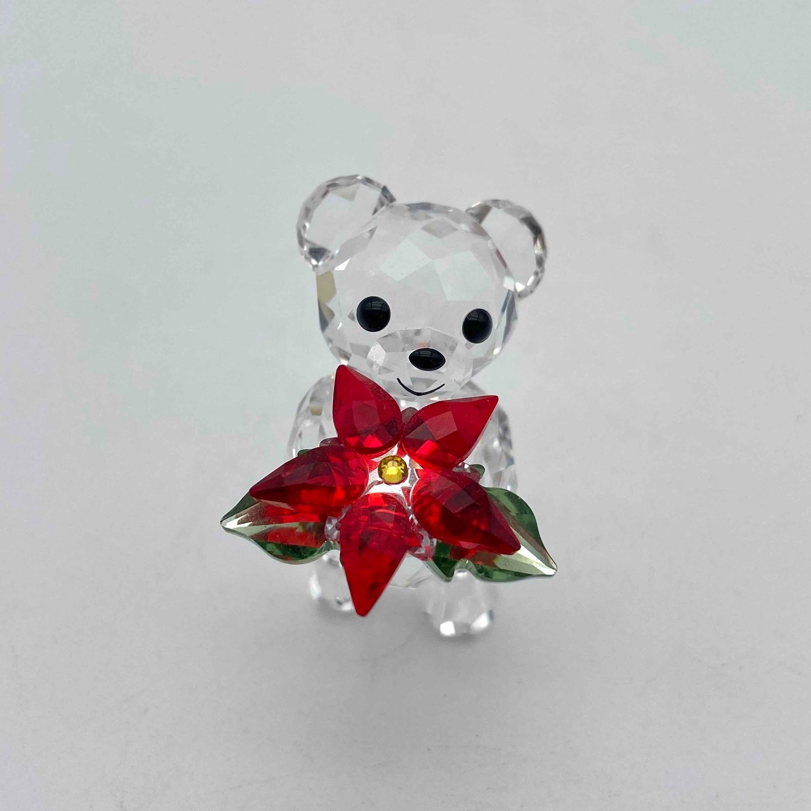 限定品】希少 スワロフスキー ベア 花 ポインセチア クリスマス