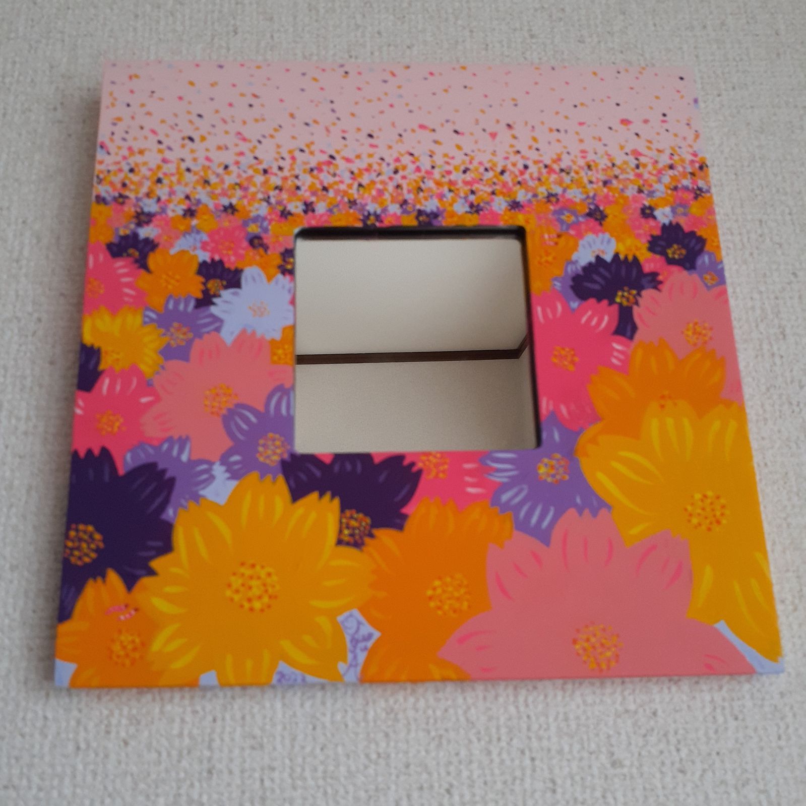 青だらけの花の作品F0号作品最新作！画家小楠アキコ作品アクリル絵の具