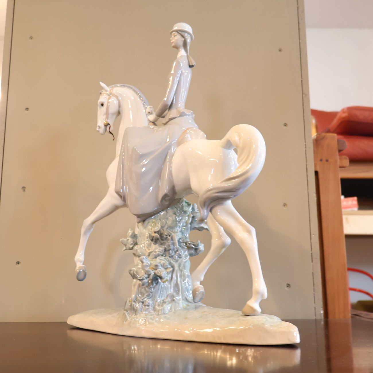 03 1円 美品 LLADRO リヤドロ 馬に乗った少年と少女 置物 アンティーク