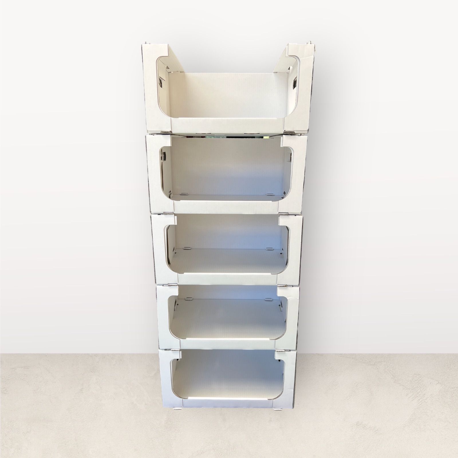 スタッキング 収納 ボックス 段ボール 棚 連結 洋服 収納 10個DB-12