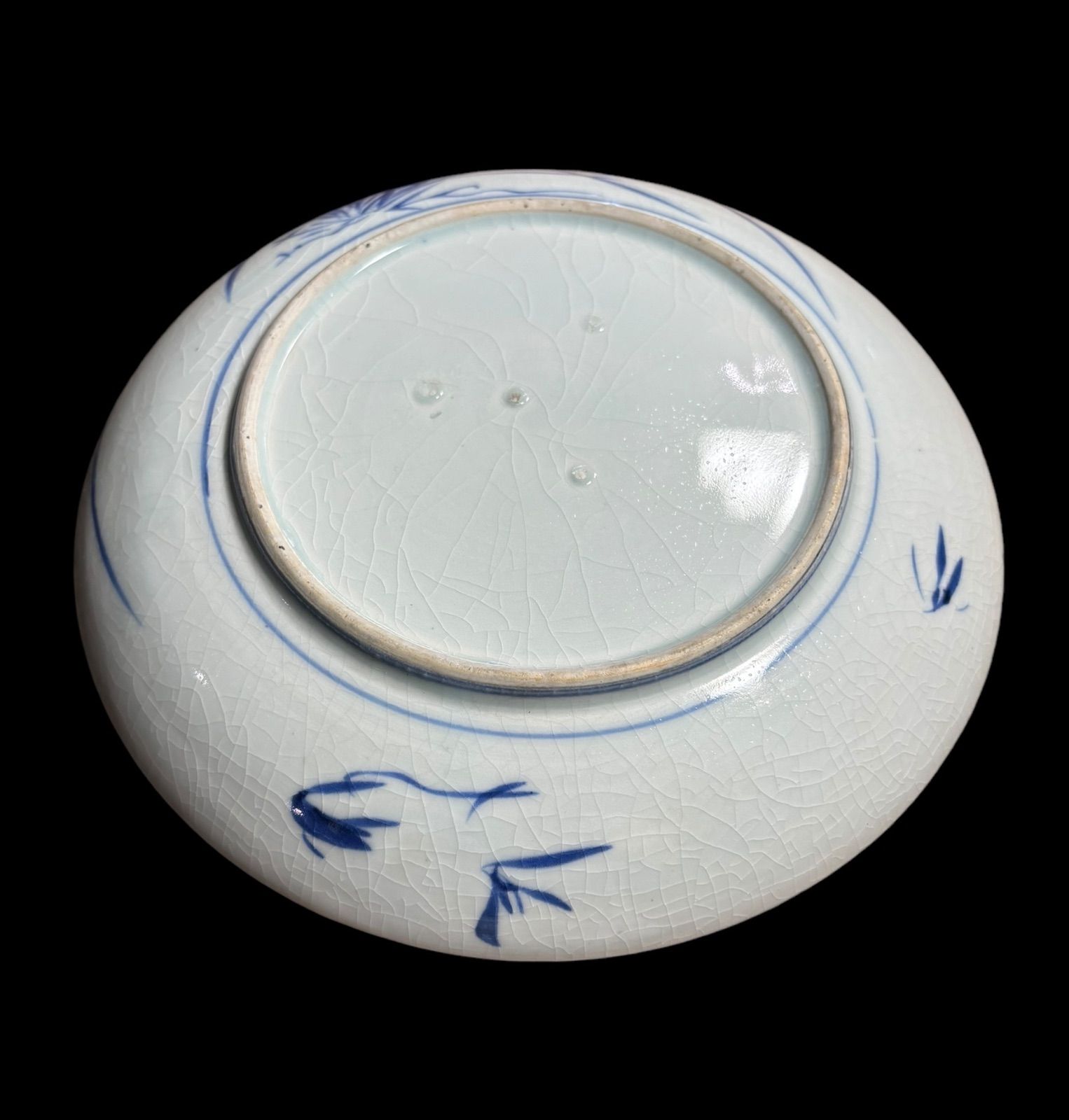 染付 大皿 [草花文絵] 平皿 盛り皿 飾り皿 器 古伊万里 江戸時代 和