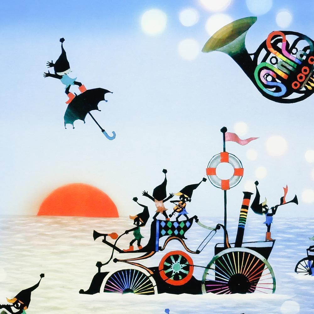 真作】【WISH】藤城清治「こびとの旅立ち」ダイモンドスクリーニング