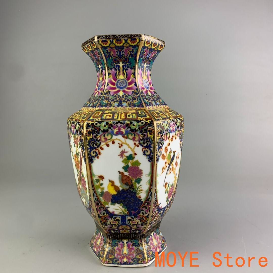 景徳鎮 美品 黄色魚尾花瓶 置物 アンティーク磁器 景徳鎮 美品 黄色