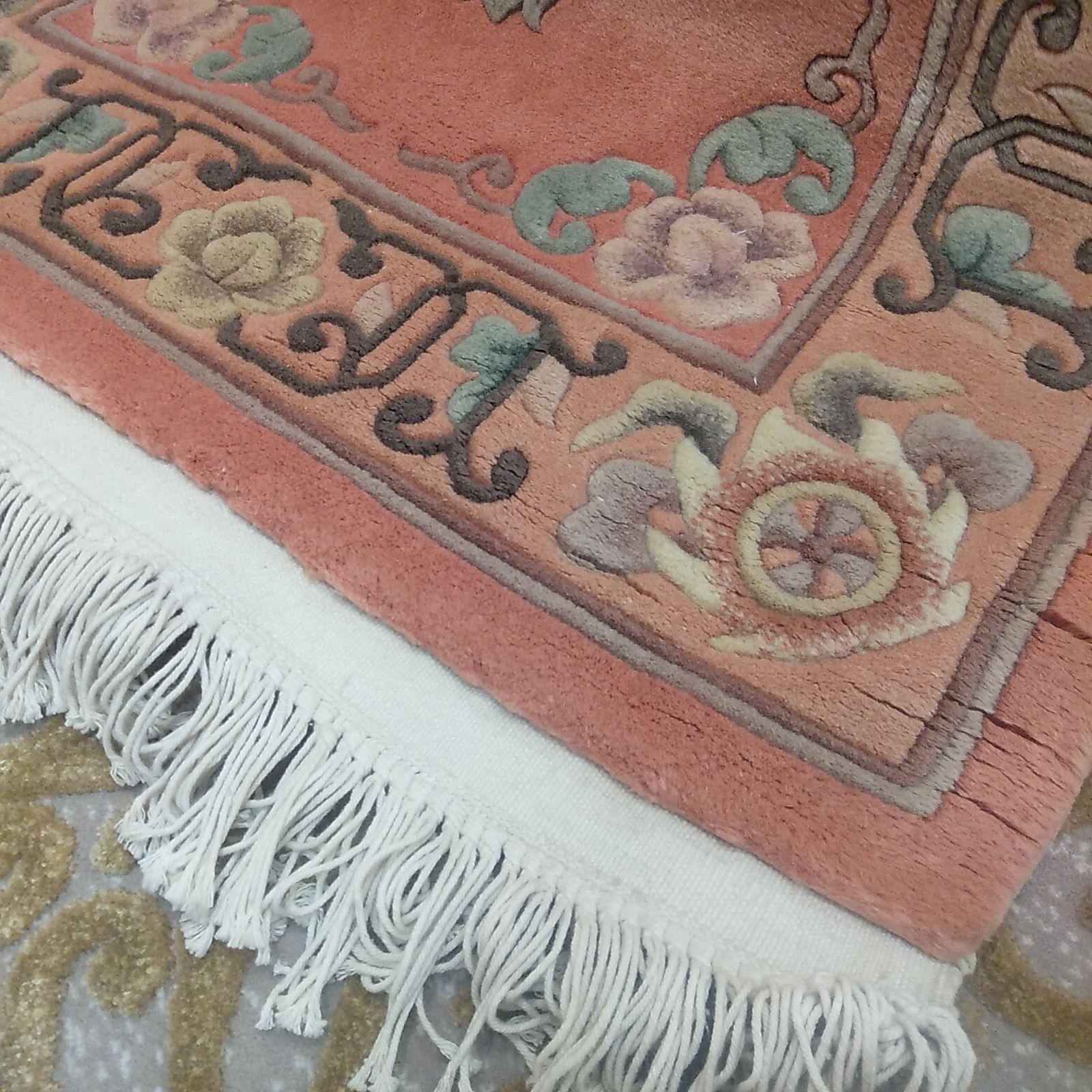 玄関マット 段通 手織り ウール段通 ウール緞通 希少品 大きいマット