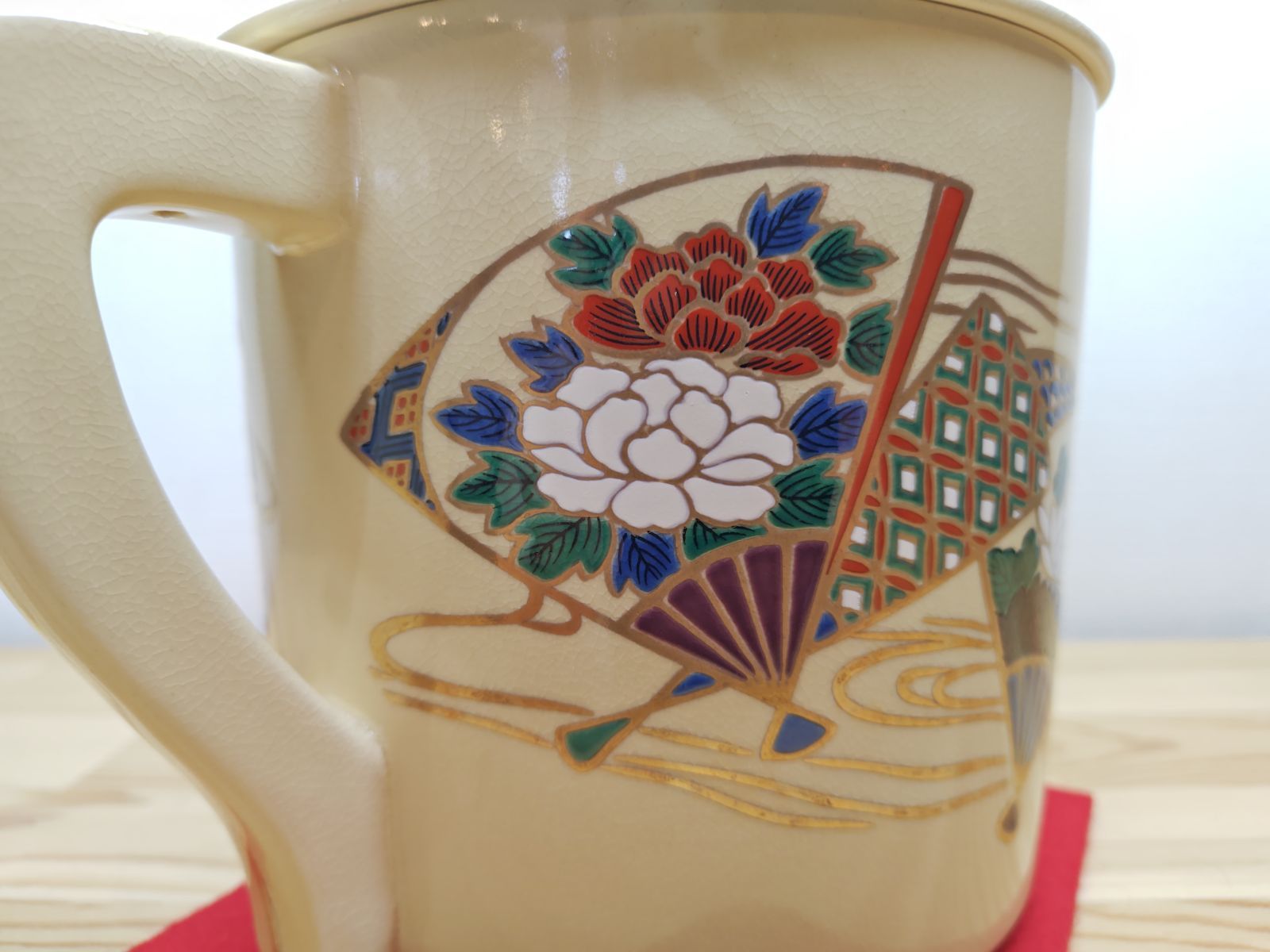 逢絢亭・新品】茶道具 水屋道具 片口水注 京焼 扇面流水 紙箱入り