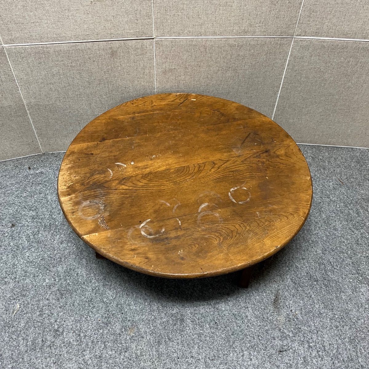 ☆ 昭和 レトロ ちゃぶ台 丸型 木製 古民具 当時物 - メルカリ