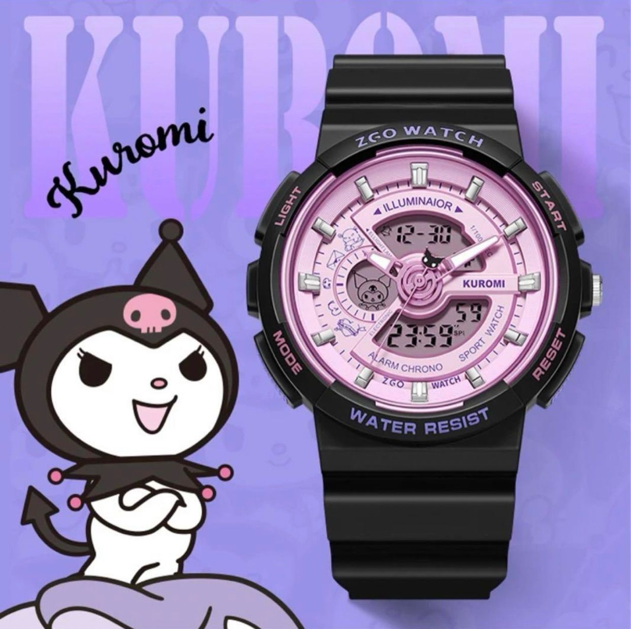 新品・検品済・特典複数】⭐︎クロミ腕時計(デジタル×アナログ）海外