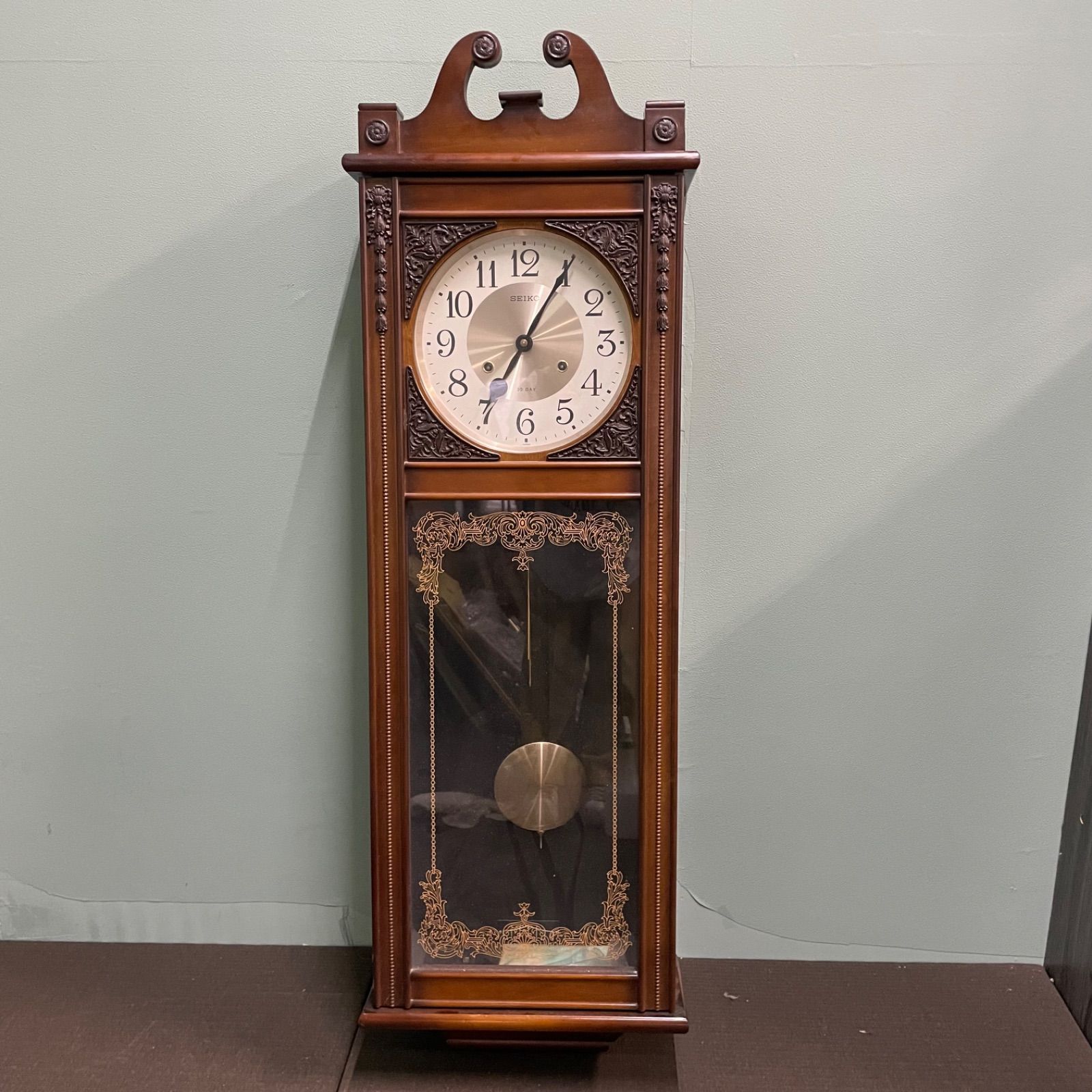 涙の雫 柱時計 古時計 振り子 ゼンマイ ボンボン レトロ 精工舎
