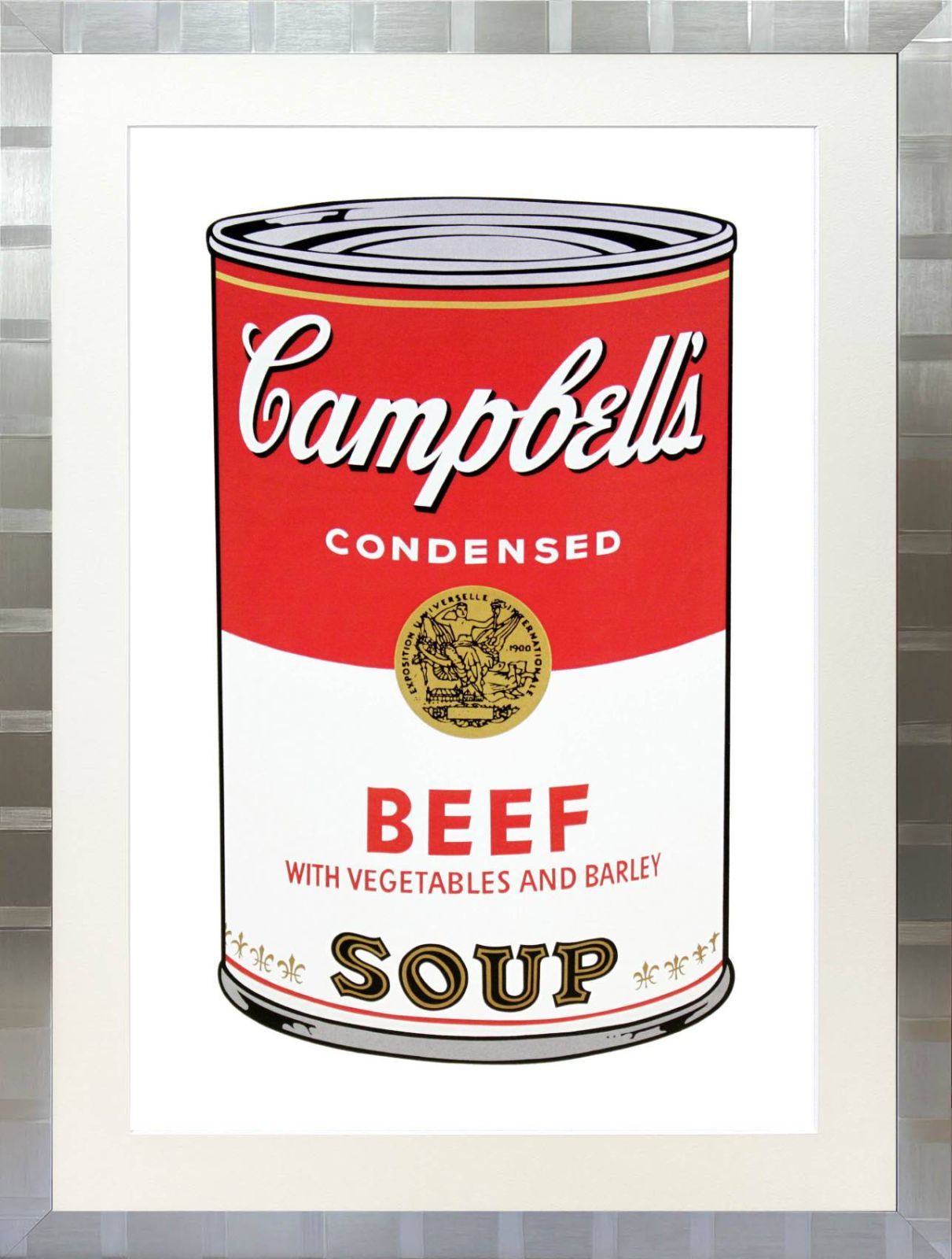 アンディ ウォーホル「キャンベル スープ(ビーフ)1968」展示用フック付