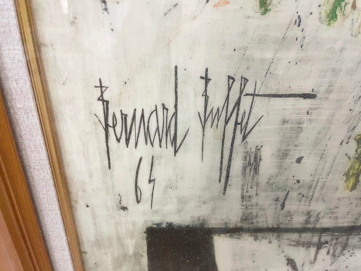 □ベルナール・ビュッフェ ビュフェ 赤い花 Red Flowers 複製 模写