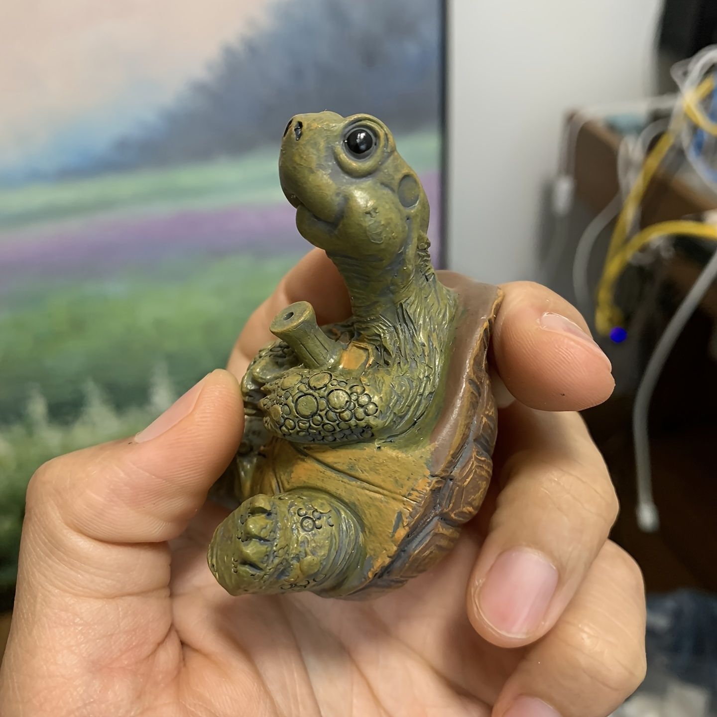 置物 オブジェ ガーデンオーナメント 釣りをしている亀 かめ カメ 屋外