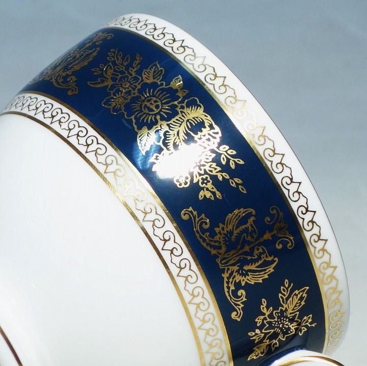 ウェッジウッド コロンビア ブルー&ゴールド カップ＆ソーサー リー