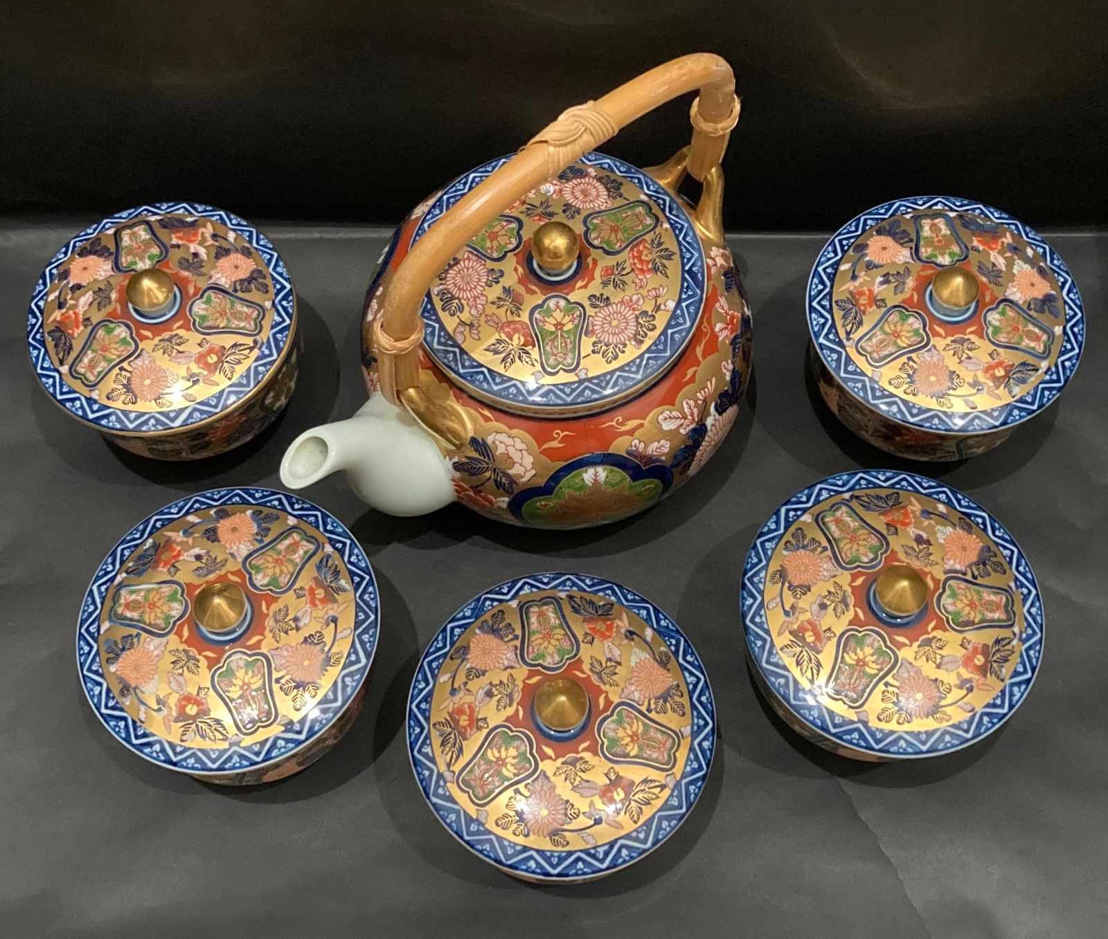 有田焼 急須 湯呑 セット 金彩色絵 茶器 茶器揃 有田焼 賞美堂【日肥其