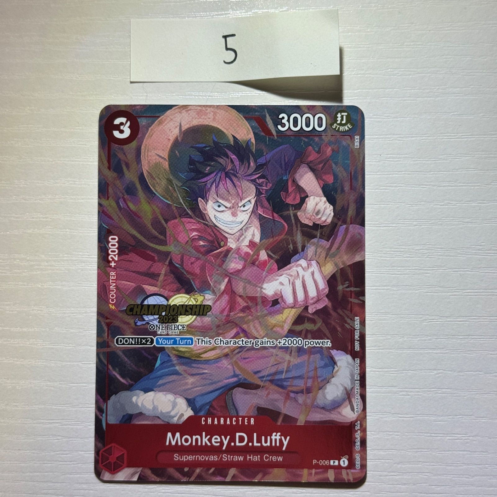 海外プロモ】モンキー・D・ルフィ チャンピオンシップ2023 006 英語版