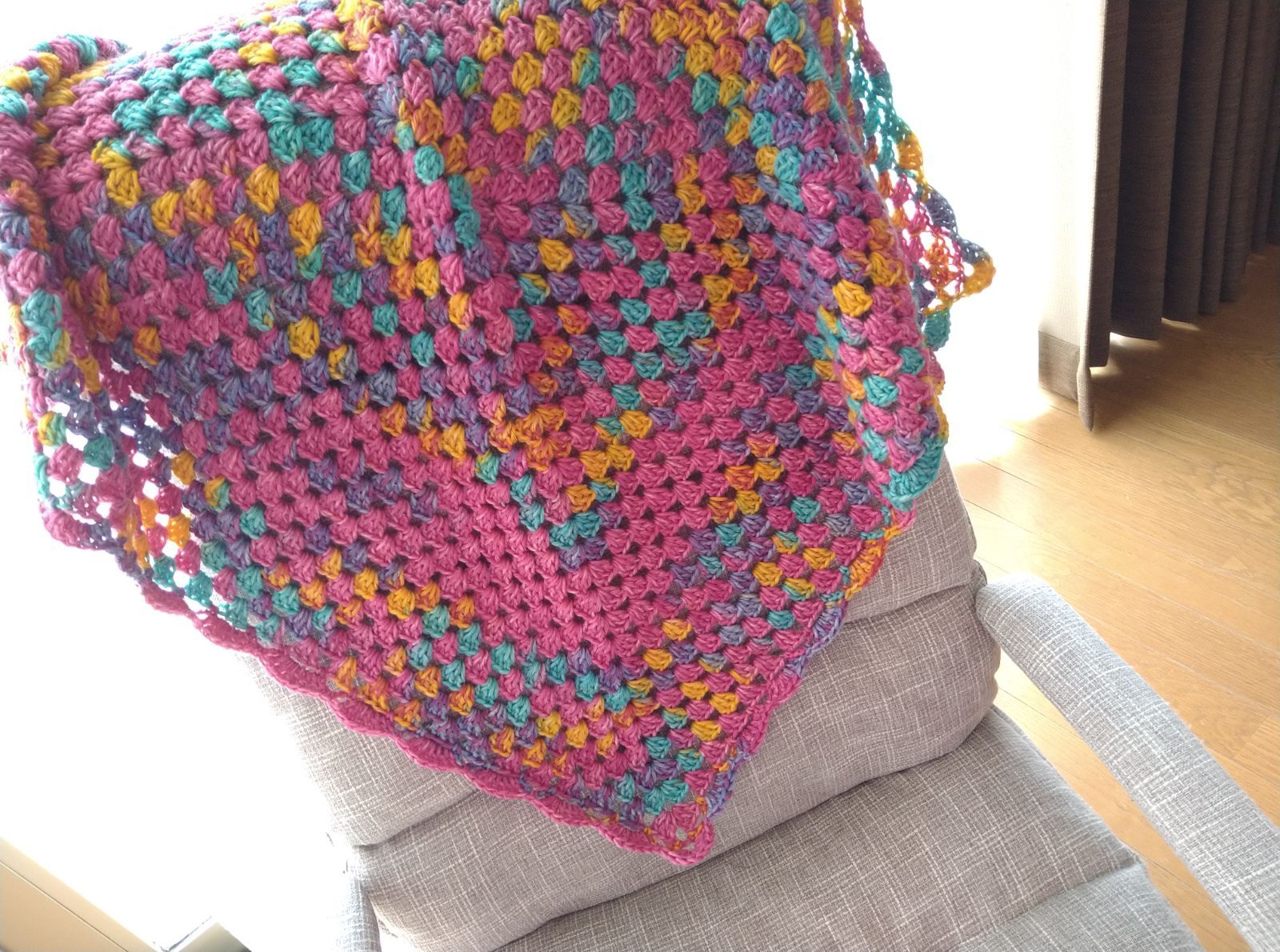 opal毛糸 オパール毛糸 グラニースクエア かぎ針編みブランケット