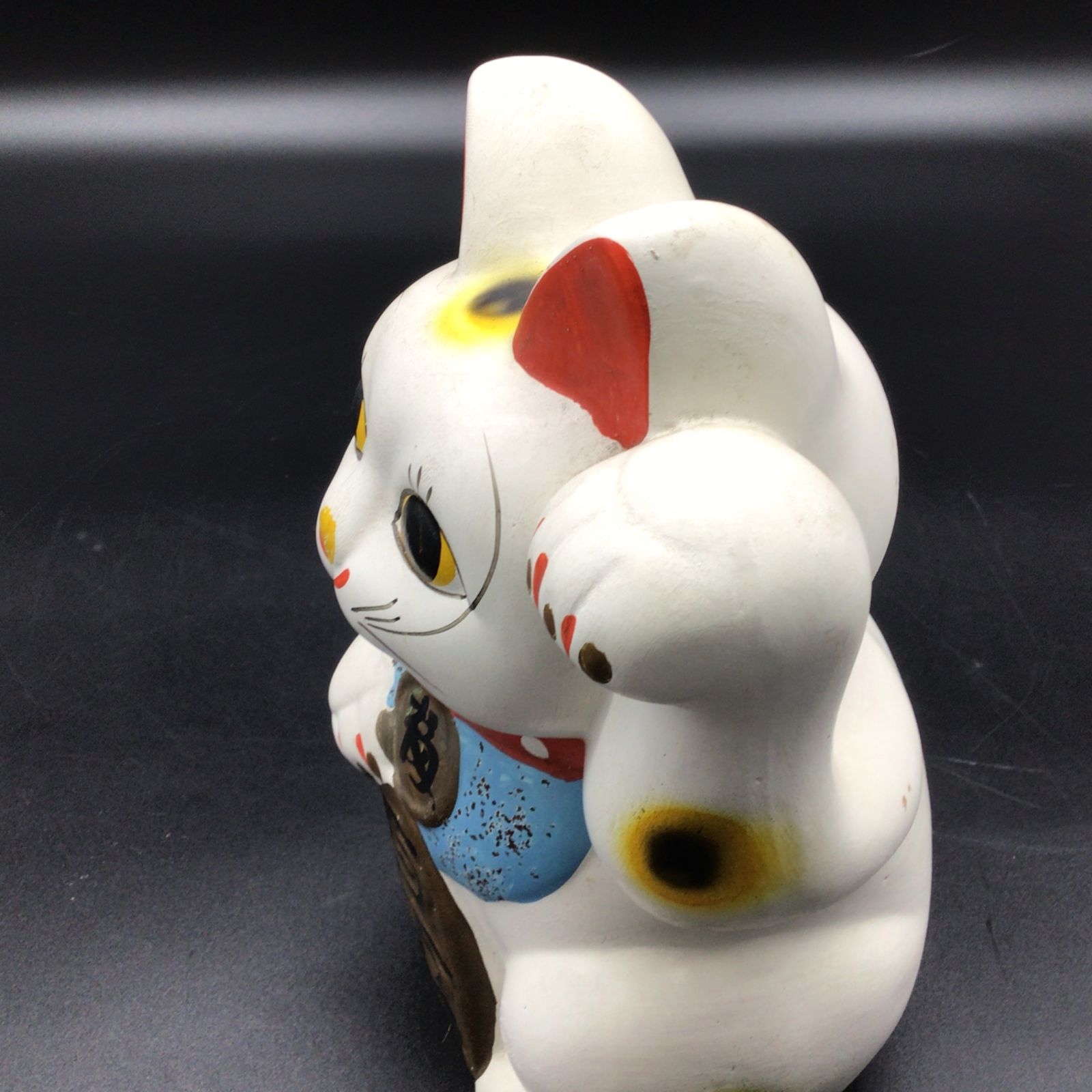1497 招き猫 左手上げ 百万両 置物 貯金箱 高さ約25cm 昭和レトロ
