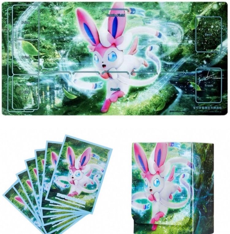 ニンフィア ポケカ 3点セット 海外 限定 正規品 プレイマット スリーブ