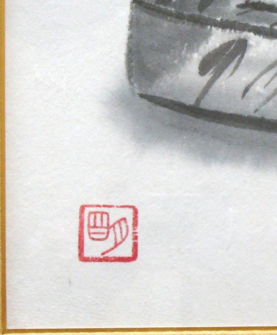 真筆】穐月 明◇扇鉢の椿 額 4号 共シール・黄袋・タトウ箱付 - メルカリ