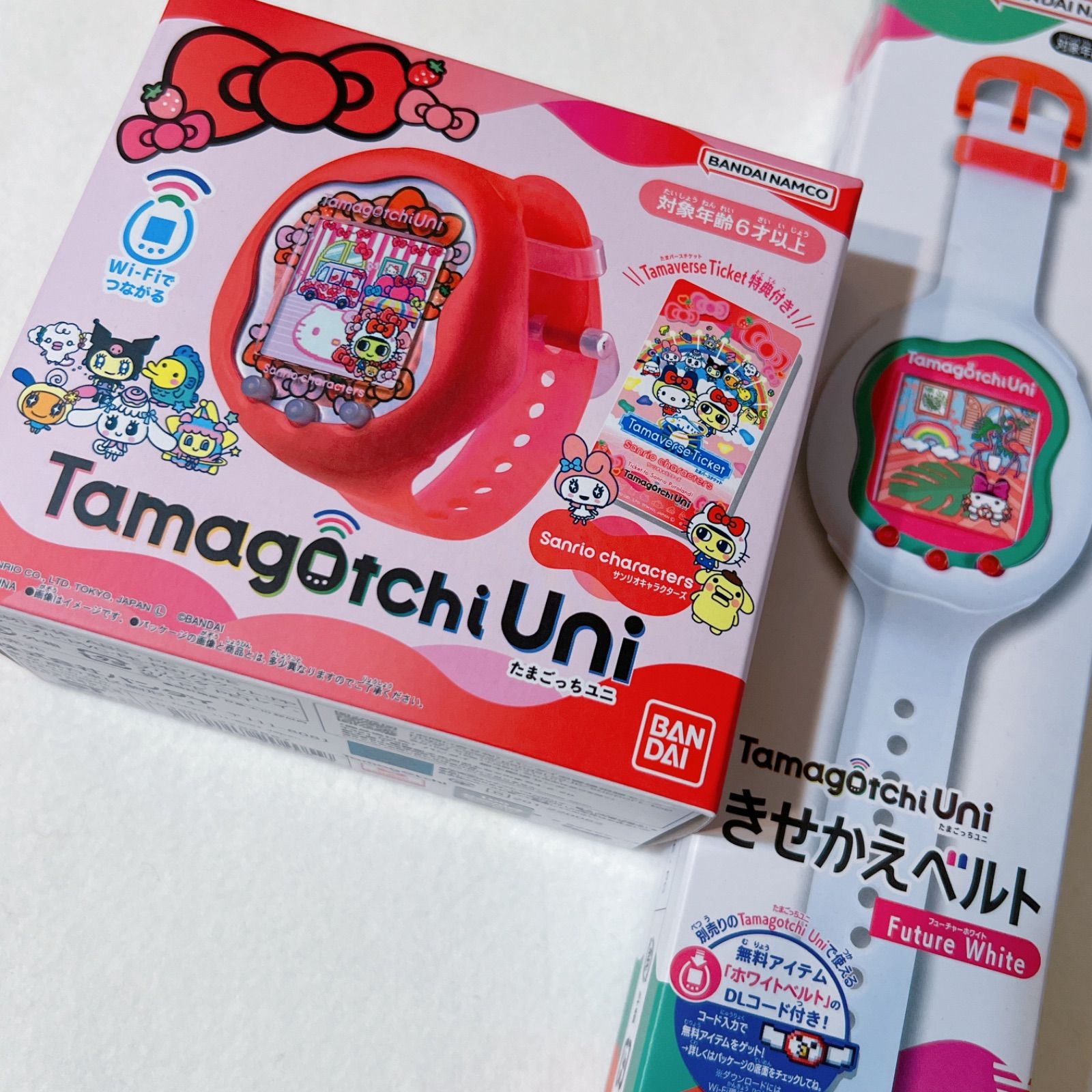 たまごっちuni たまごっちユニ 本体 ＋別売り白着せ替えベルトセット