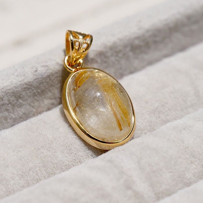 ルチルクォーツ 4月誕生石 天然石 ネックレス トップ ペンダント SV925