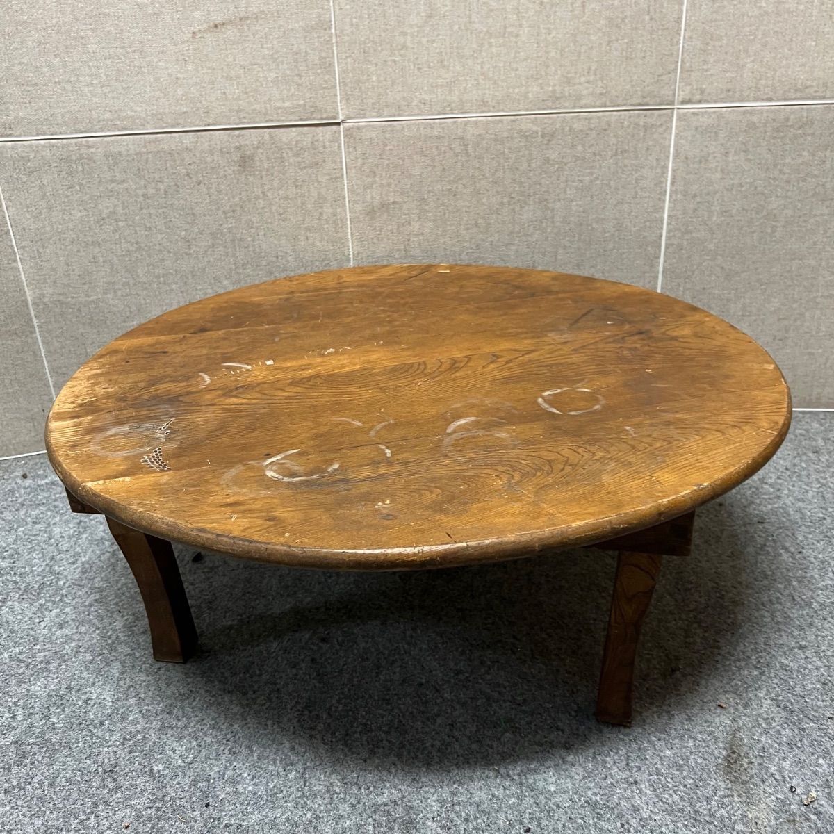 ☆ 昭和 レトロ ちゃぶ台 丸型 木製 古民具 当時物 - メルカリ