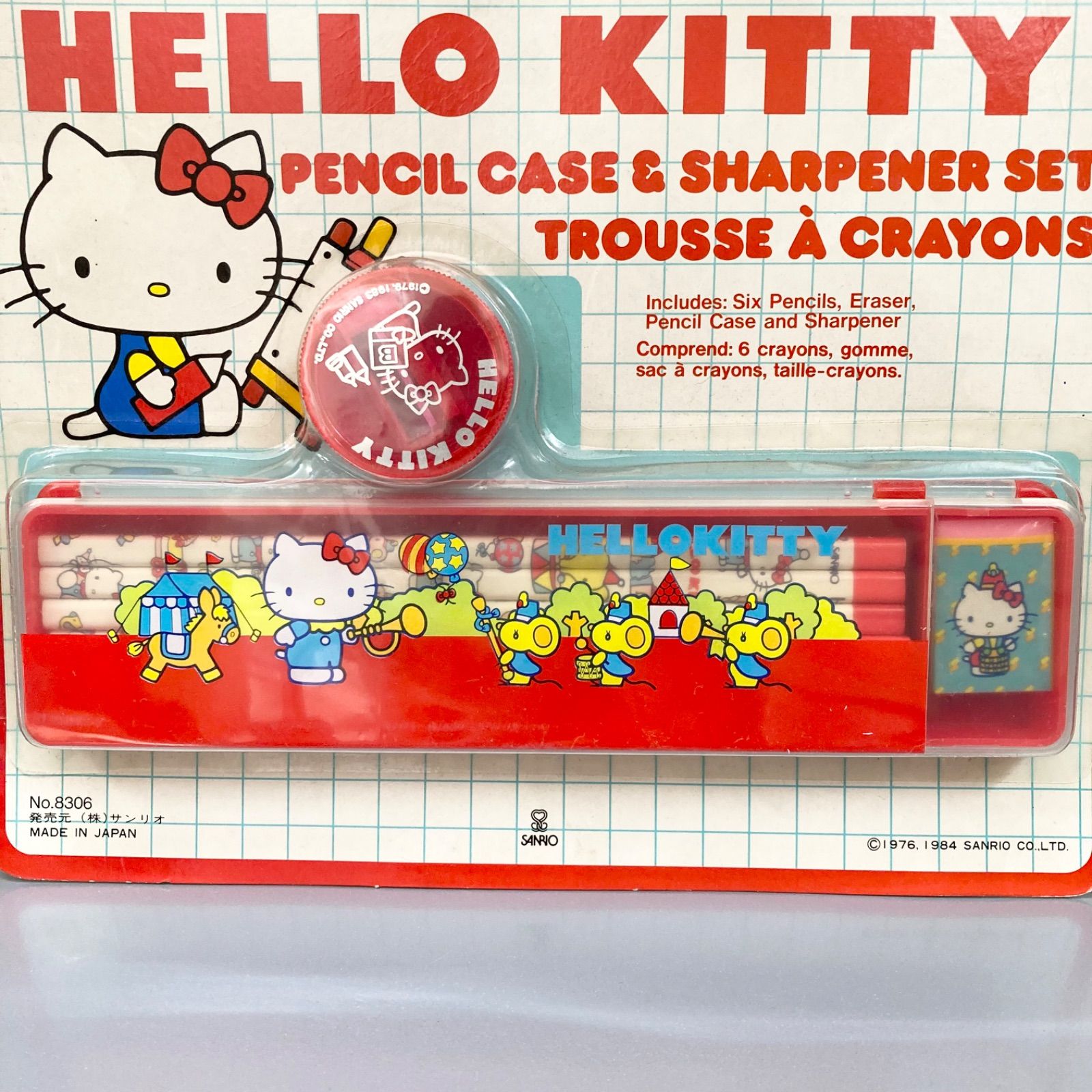 新品 未開封】ハローキティ レトロ ペンケース 鉛筆 消しゴム 鉛筆削り