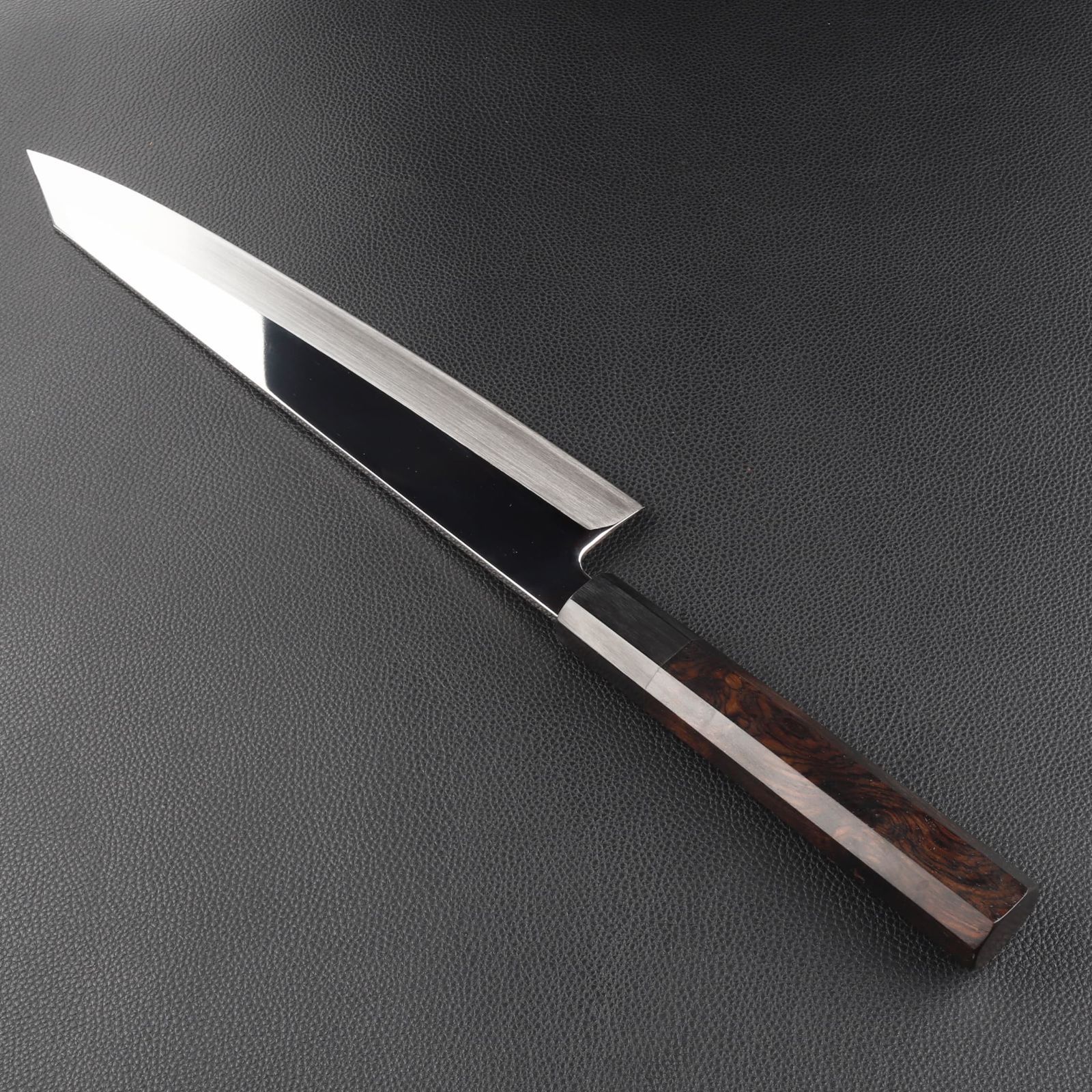 勘所型牛刀 9寸（刃渡り270mm）片刃 通常鏡面仕上げ 本刃付け 八角柄