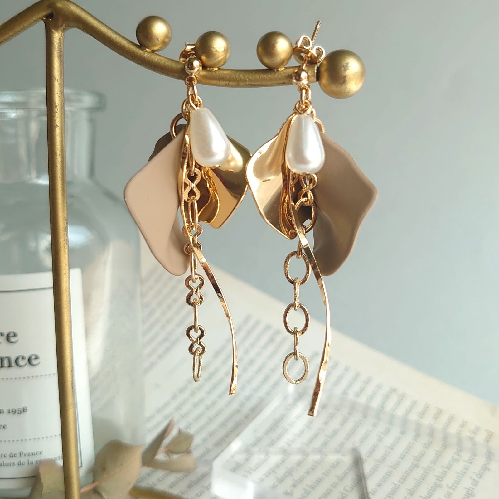 ハンドメイド ピアス イヤリング ハンドメイドアクセサリー 花びら 花