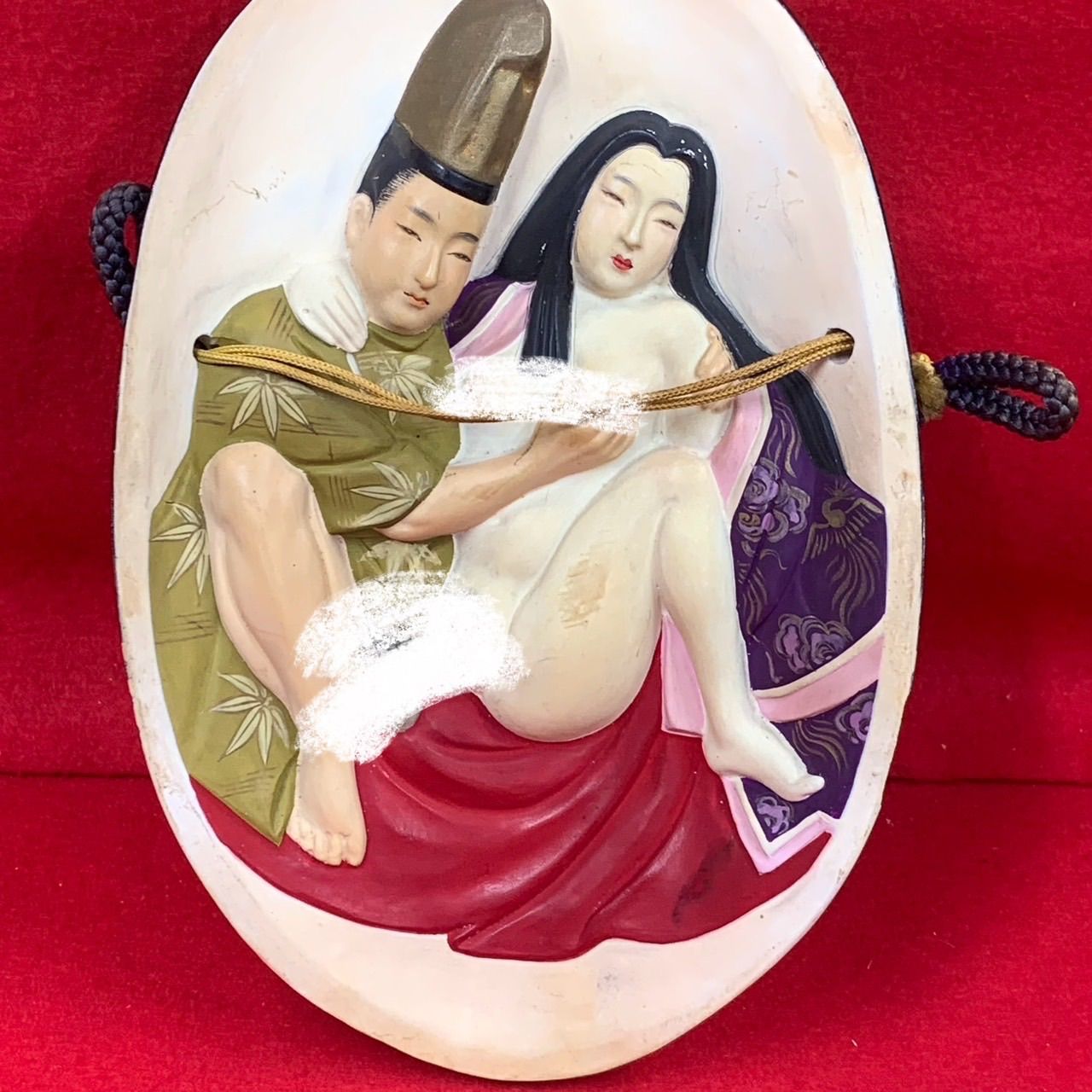 希少 能面 小面 壁掛け 陶器 春画 骨董 裏絵 レトロ 嫁入り道具 珍品