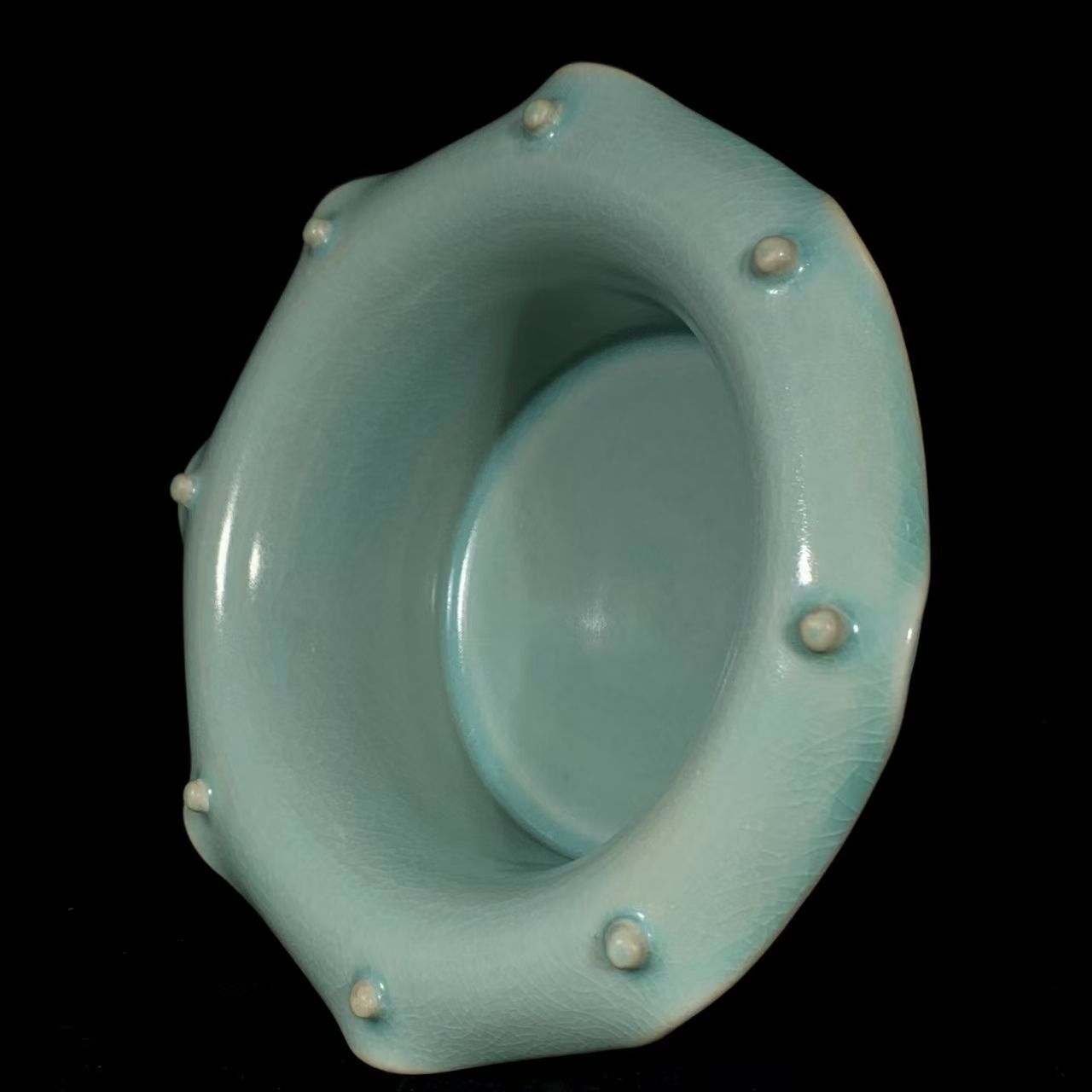 中国古美術・宋汝窯風 淡青釉 童子人形 3体セット・陶器製・文房置物・賞物