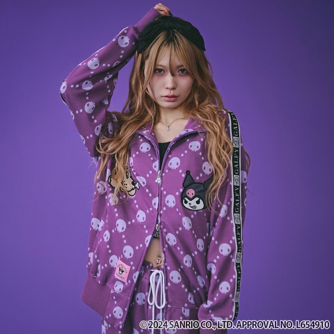 新作【クロミ×ガルフィーGALFY】ドクロだらけセットアップ 2点セット