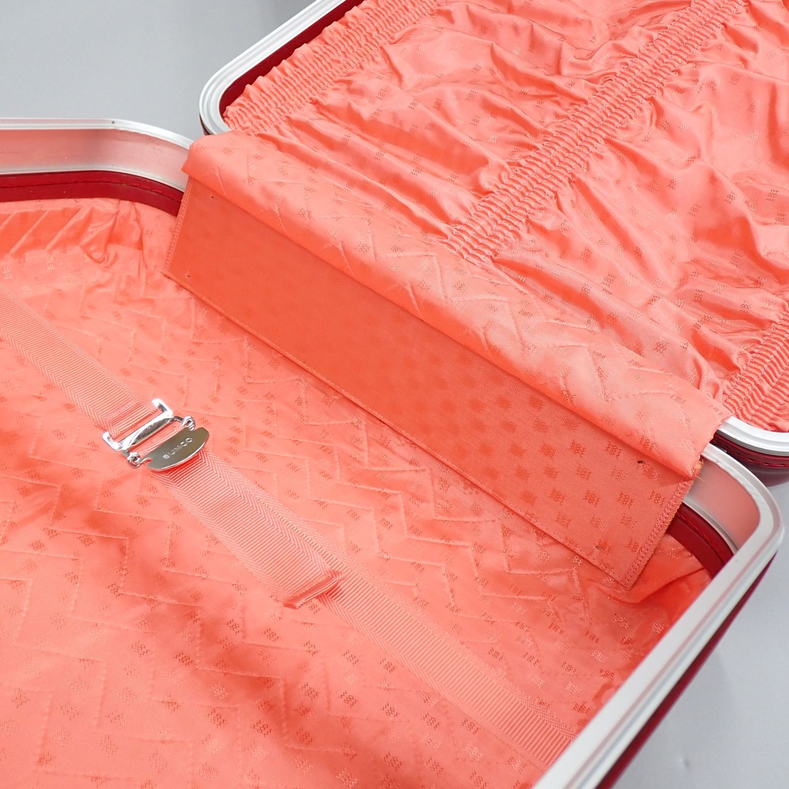 SUNCO サンコー スーツケース 旅行かばん 赤 レッド 昭和レトロ