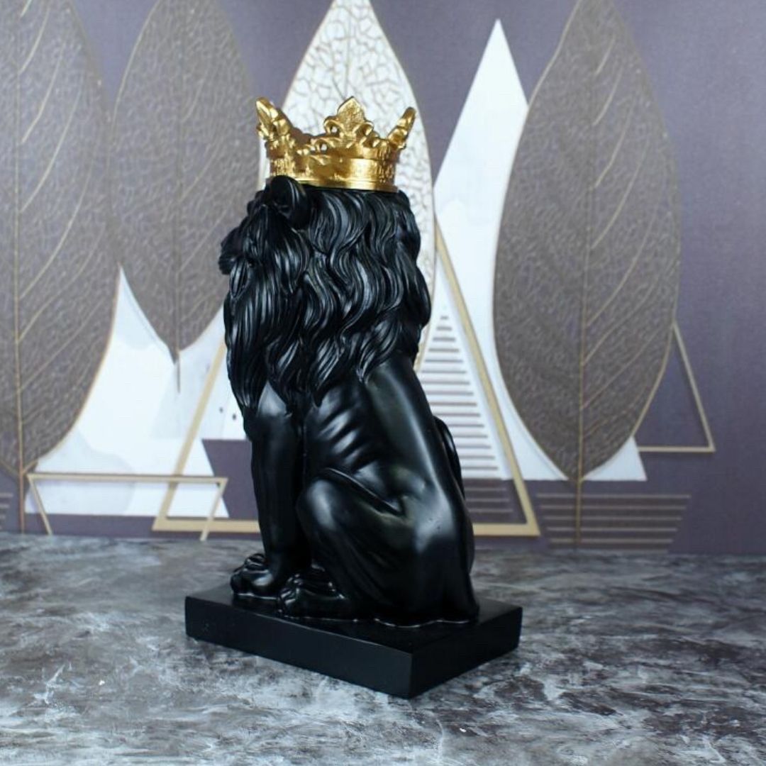 置物 クラウン キングライオン ホワイトorブラックorゴールド 選べる3