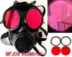 イギリス軍FM12ガスマスク用レンズ レッドミラーフィルム ABS外付け