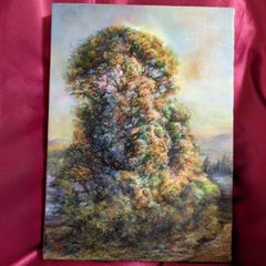 風景画 油絵 桜風景画【1点物】 画家本人出品 ファインアート 一点もの