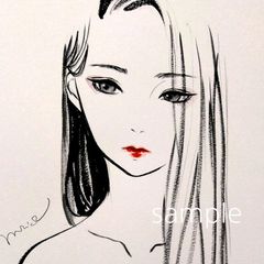 肉筆原画 水彩画 手描きイラスト 美人画 ヌード 絵画 裸婦画