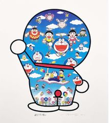 村上隆×ドラえもんコラボエディションサイン入り版画「タイムマシンで