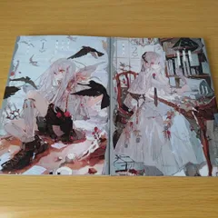 直筆サイン入り 旧都なぎ キャンバスアート2種 作品集 ステッカー2種 直筆