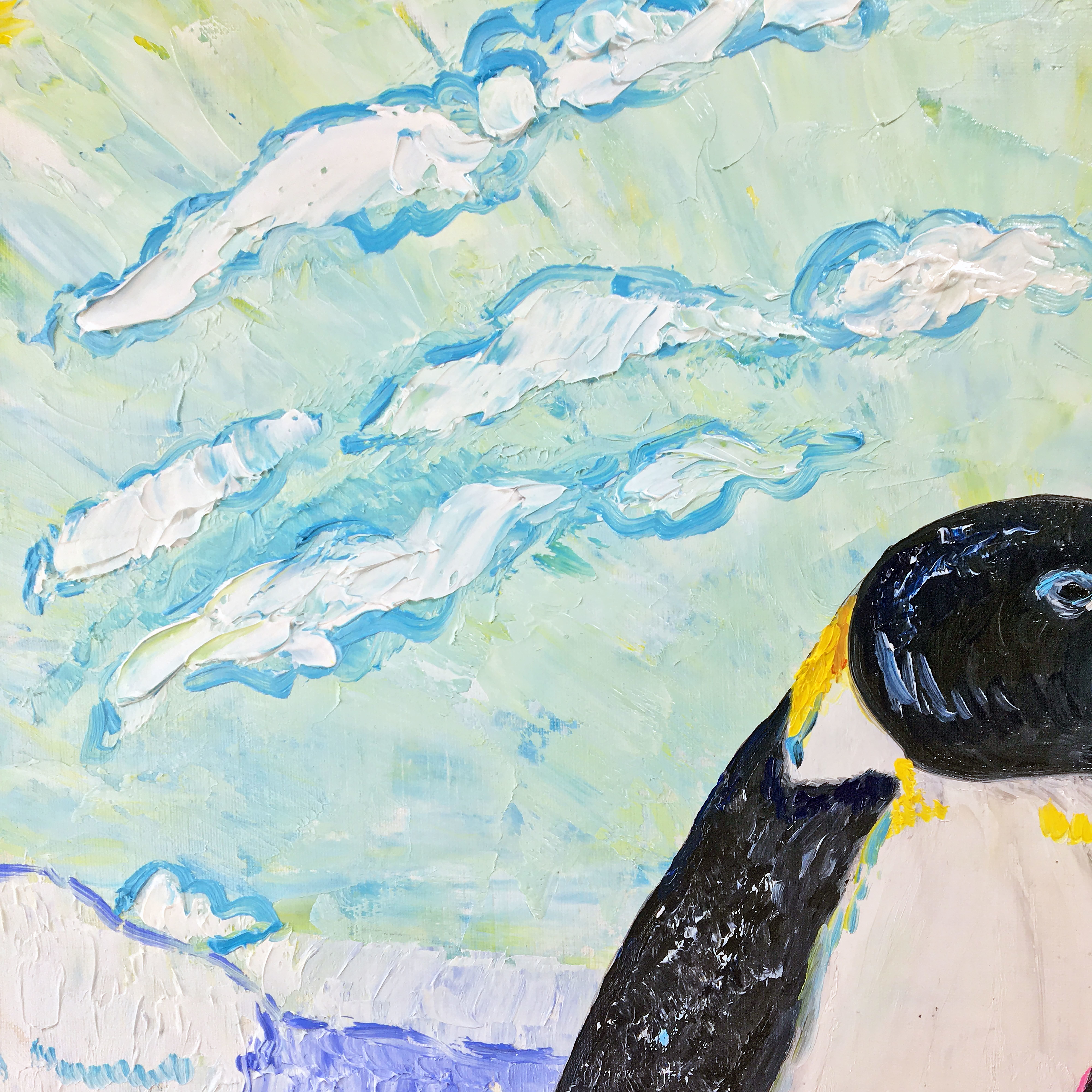 油絵「皇帝ペンギン」｜芸術 絵画｜雨星立夏 Rikka Amahoshi / 絵画