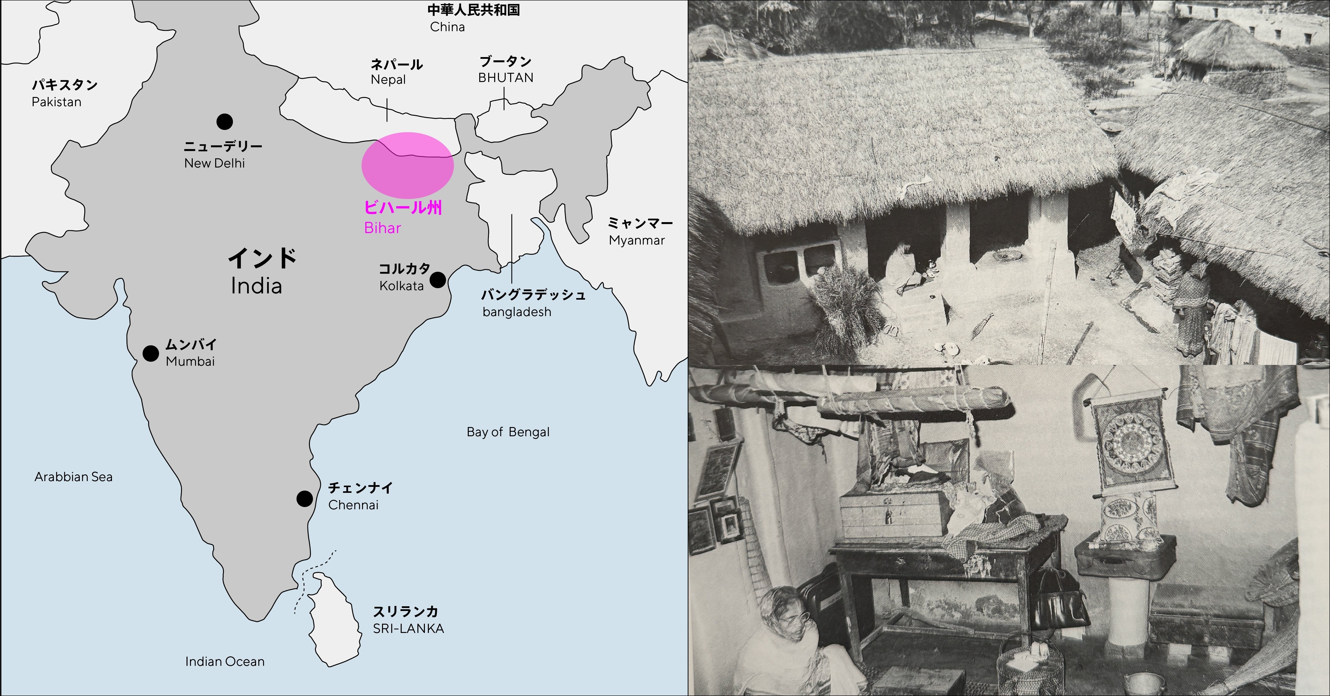 プリミティブで美しいインドの民族絵画 | ミティラー画 | #002