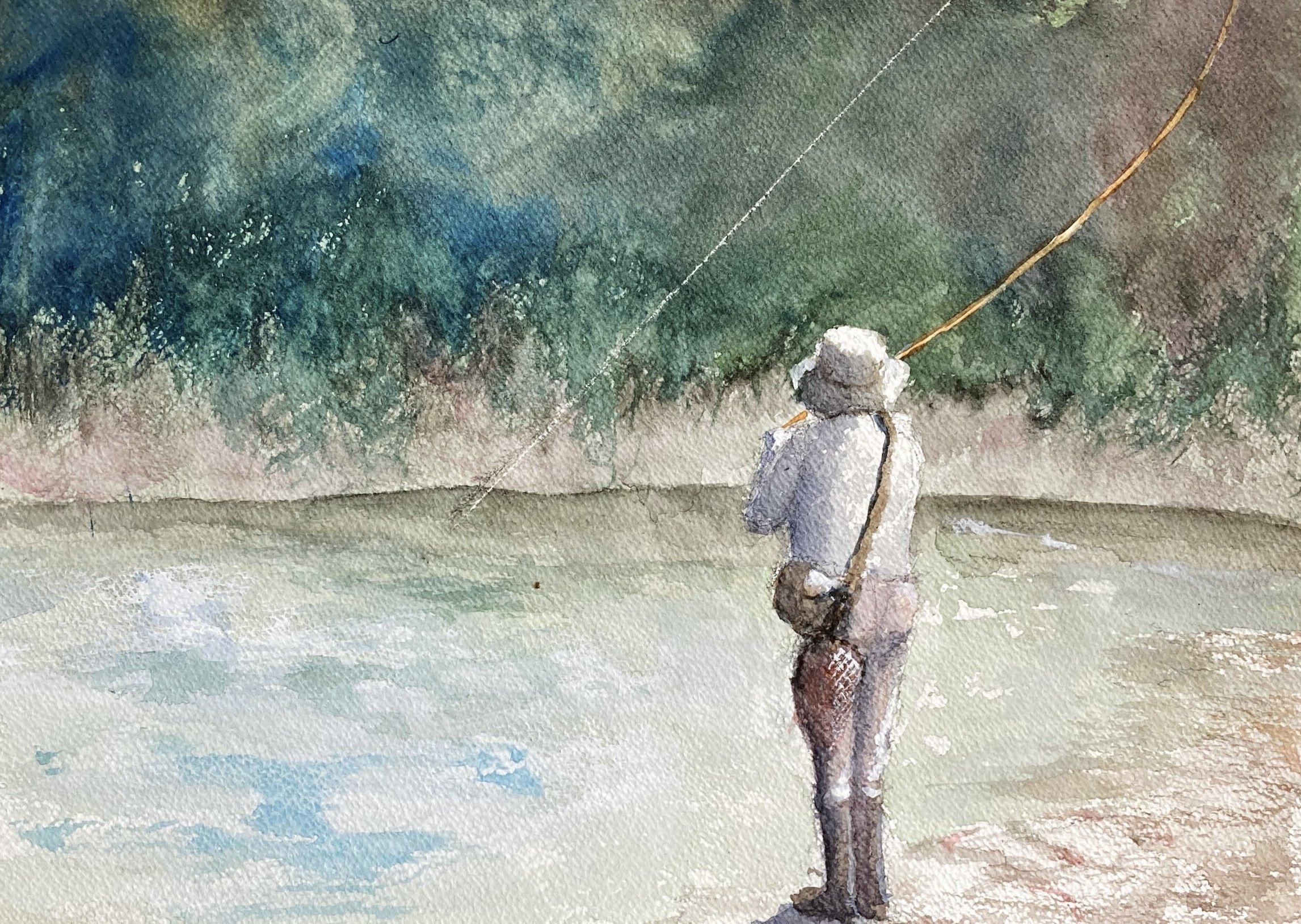 趣味は水彩5色描き(55)釣り、描いて釣り気分｜tatatotoya