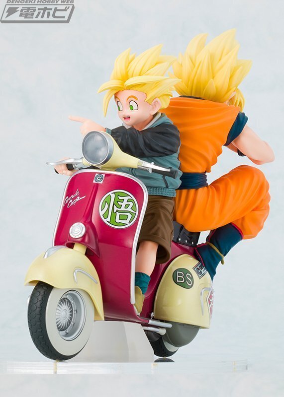 鳥山明氏が描いた、バイクで出かけているふたりを再現