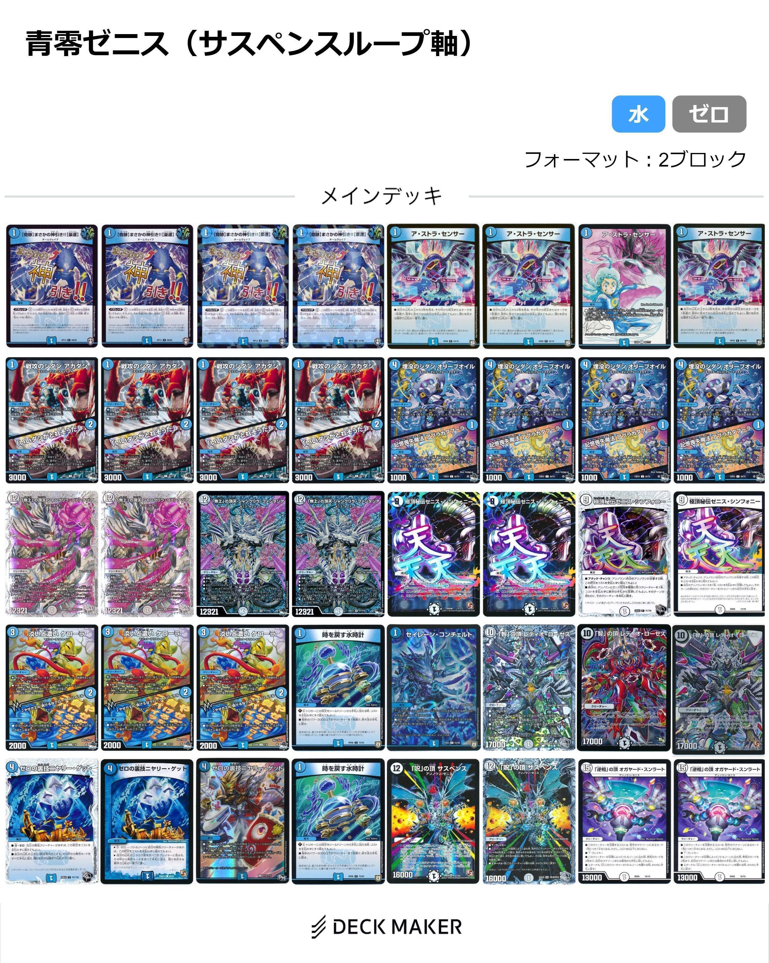 テキスト二倍雑多デッキVol.8「青零ゼニス」｜アシッド