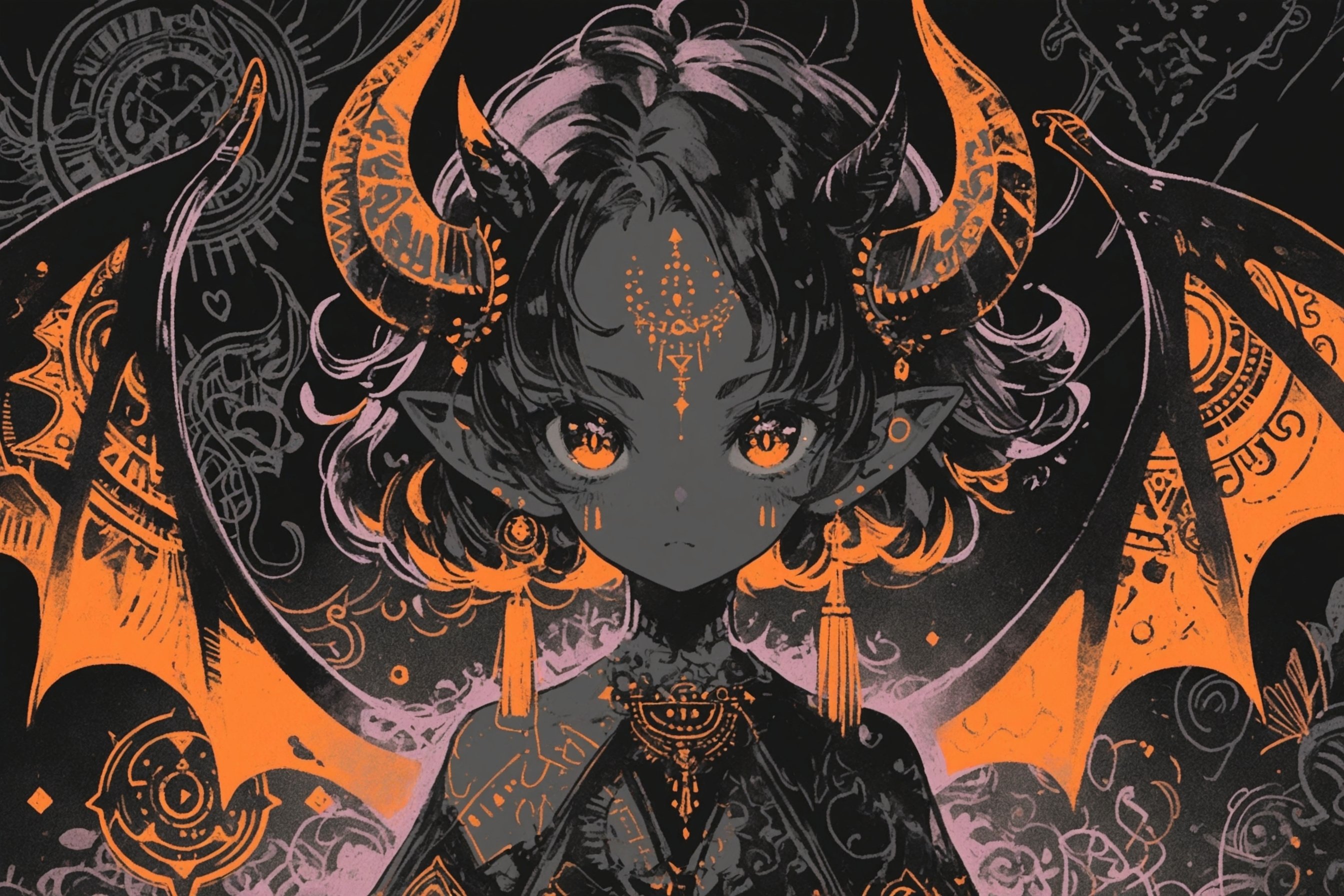 AIイラスト制作記｜鉛筆質感×限定2色で描く、可愛い悪魔の少女