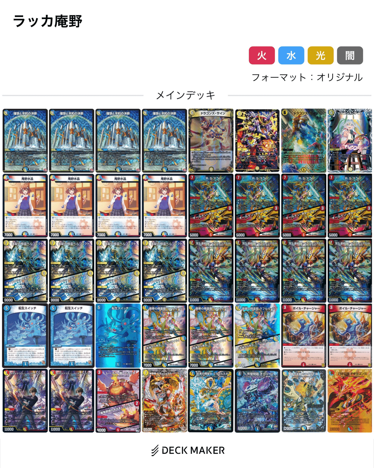 ラッカ庵野デッキ2重スリーブ付き調整パーツ付き